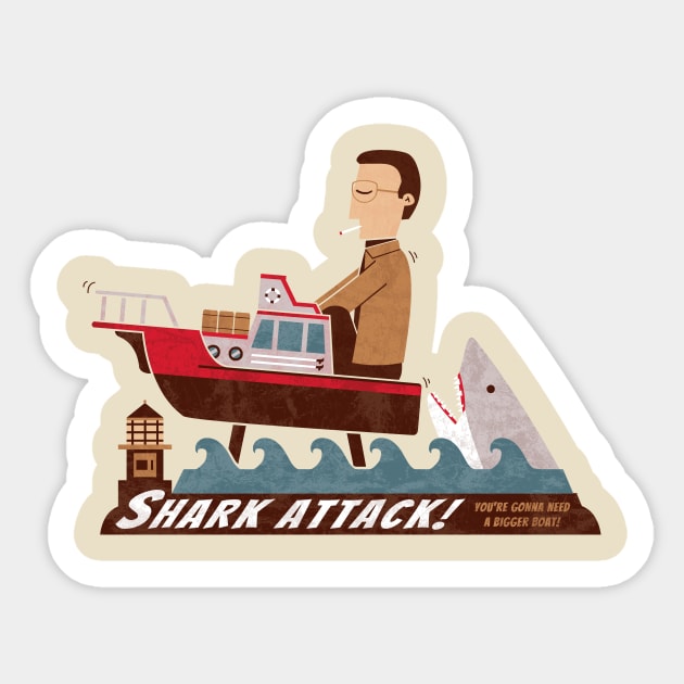 Shark Attack Sticker by HandsOffMyDinosaur